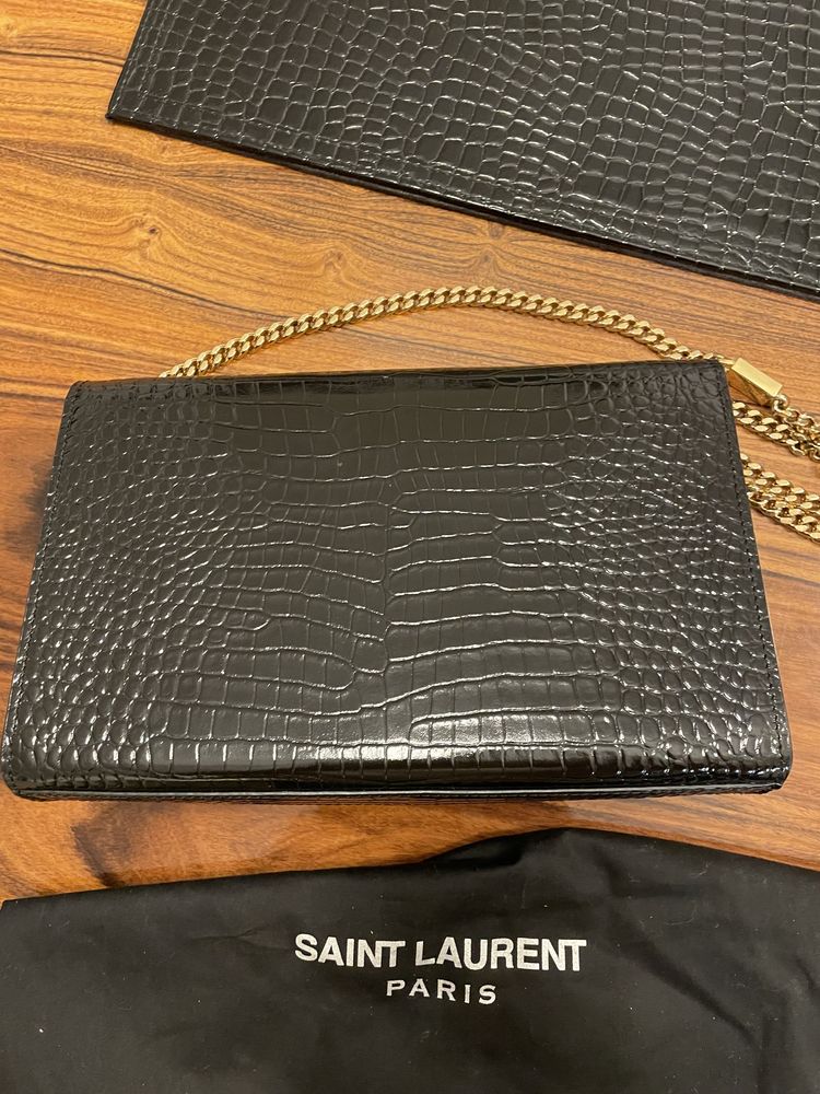 Torebka Saint Laurent YSL Kate Medium Tassel Pompom czarna