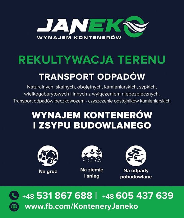 Udostępnie miejsce na ziemię, gline, szlam kamieniarski, gruz i inne