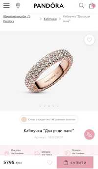 Каблучка Pandora 17.2 розмір