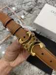 Pasek skórzany Celine Medium Triomphe brązowy 2,5 cm