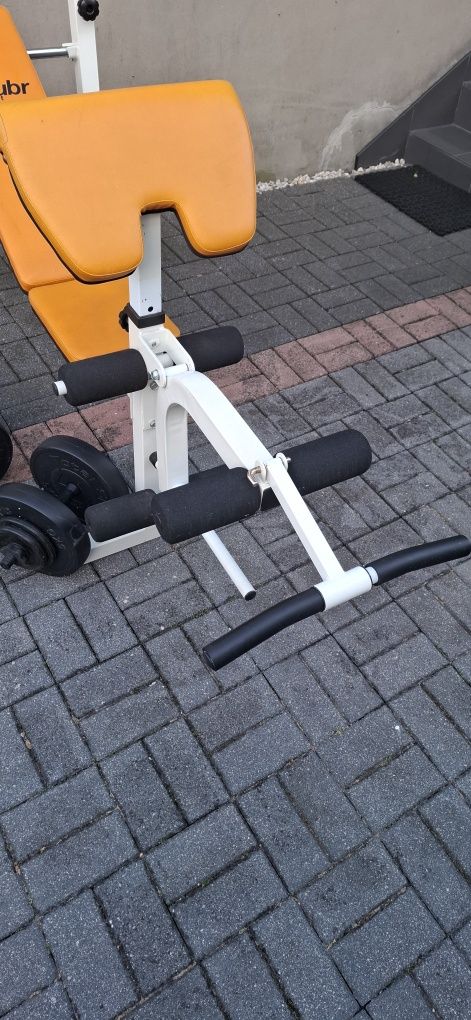 Siłownia domowa ławeczka regulowana gryf prosty hantle obciążenie 75kg