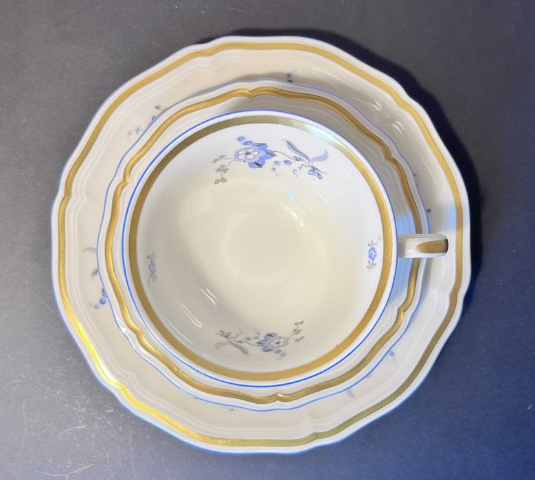 Trio porcelanowe Rosenthal seria "Chippendale" niebieskie kwiaty