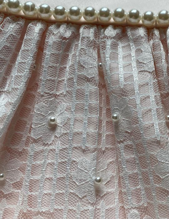 AMERICAN PRINCESS Sukienka wizytowa STOKROTKI tiul  perły