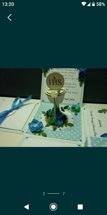 Exploding box pamiątka pierwszej komunii dla chlopca