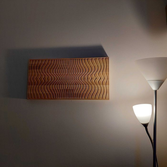 Nowoczesna płaskorzeźba – geometryczne fale, efekt 3D, op-art