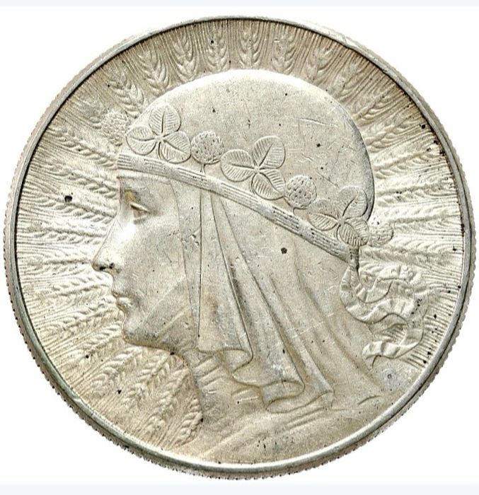 Moneta obiegowa II RP 10zl Głowa kobiety 1932r zzm