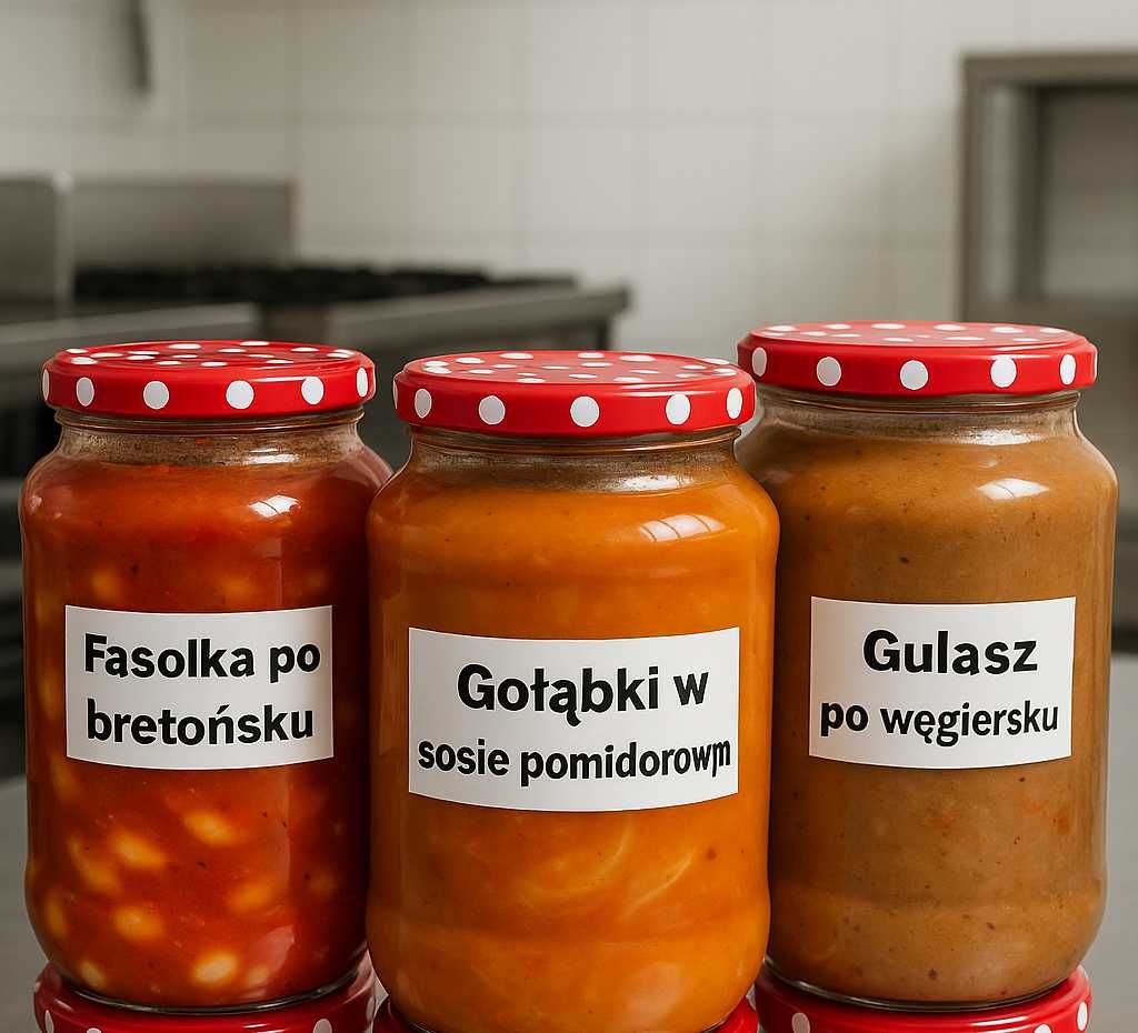 Zestaw 10x0,9l wekowane obiady w słoikach z wysyłką w paczce termo