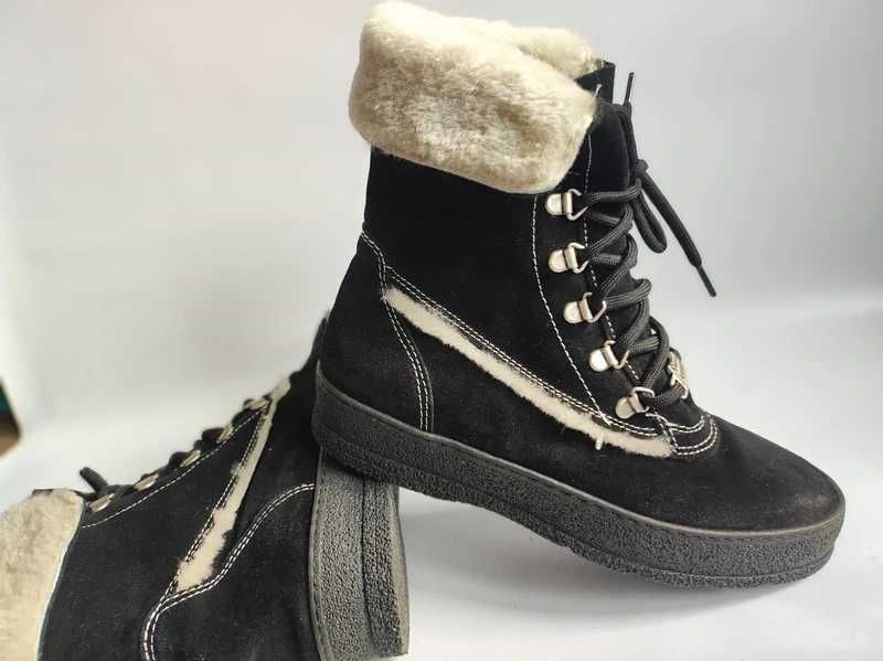 - Ammann - Markowe śniegowce, botki r. 39 Skóra