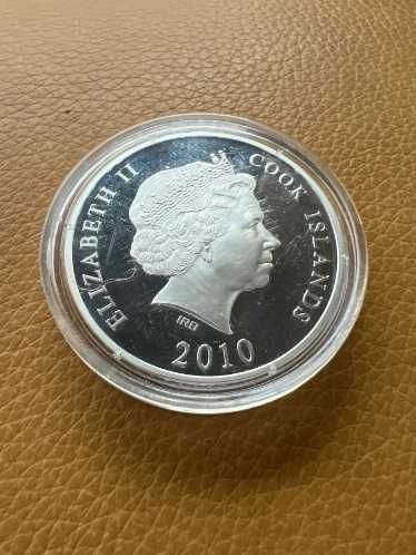 Moeda 1 Oz (0,999) de 10$ com inserção banhada a ouro de 24 K