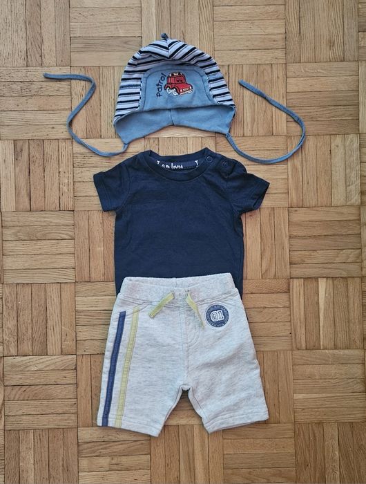 Zestaw 56 dla niemowlaka 0-3msc spodnie dresiki Next body F&F granatow