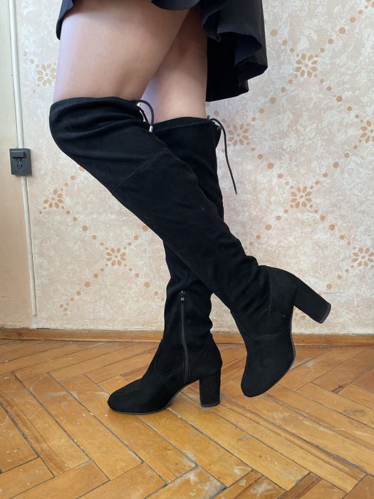 Боботи ботфорти чорні жіночі 37 розмір