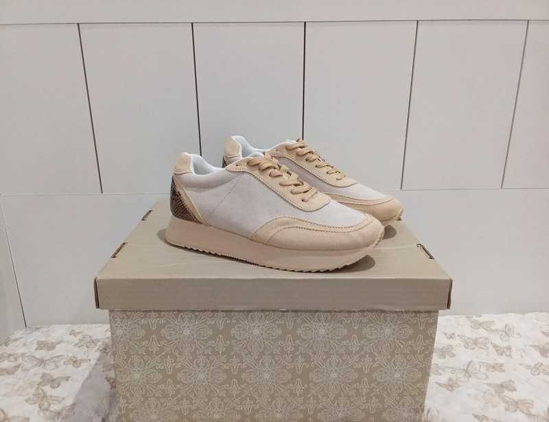 sneakersy z wstawką w zwierzęcy wzór BPC by Bonprix 39 nowe 25,5 cm