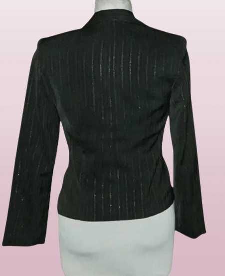 Żakiet na podszewce tkanina z metaliczną nitką rozmiar M - 38 | 56E