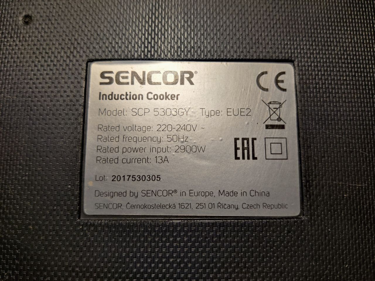 Плита індукційна, настільна Sencor SCP 5303 GY