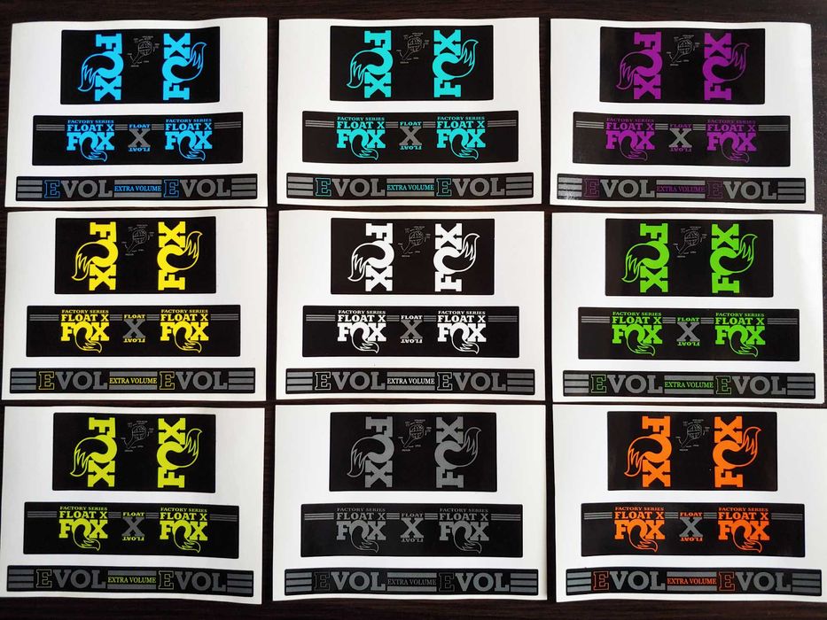 Наклейки для амортизатор Fox X2, Fox CTD, Fox DPS, Fox DPX2, Fox X