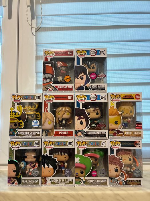 Figurki Funko Pop Anime Demon Slayer, One Piece, Chainsaw man