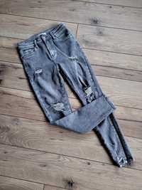 Spodnie jeansy dżinsy przetarcia
