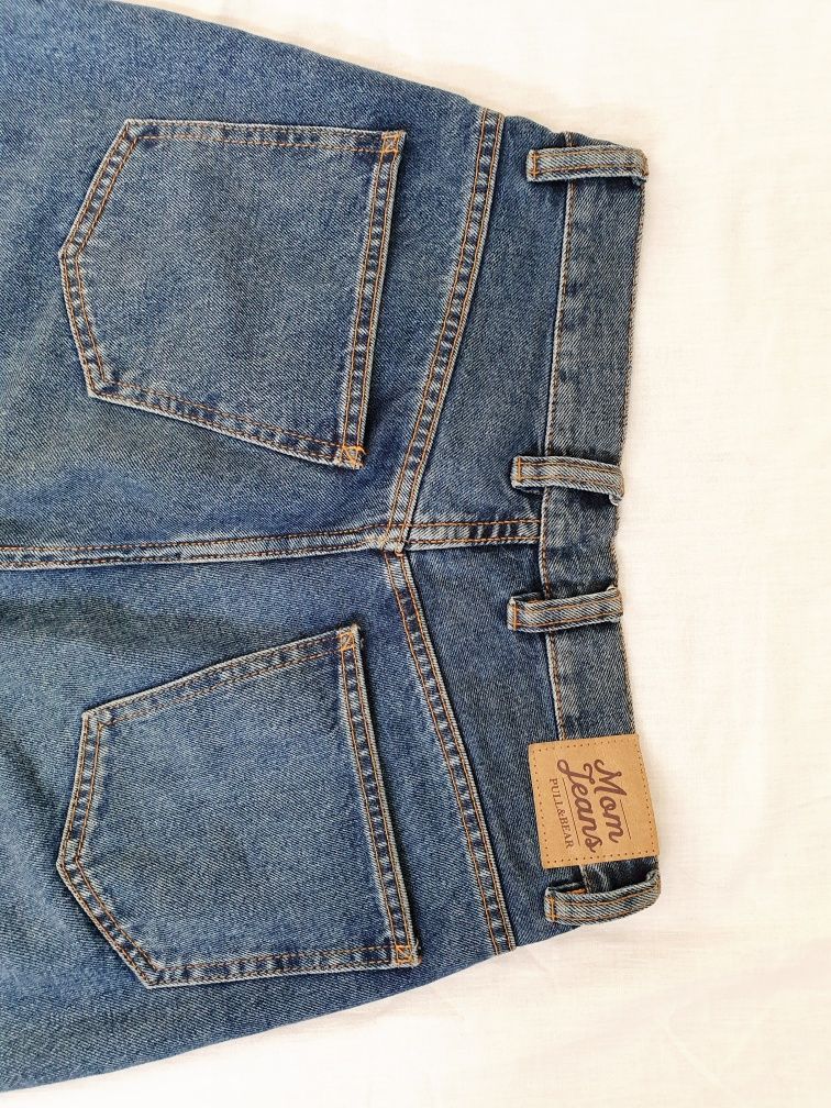 Mom jeans Pull&Bear spodnie jeansy z wysokim stanem S 36