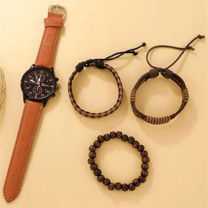 Zegarek męski w zestawie z bransoletkami