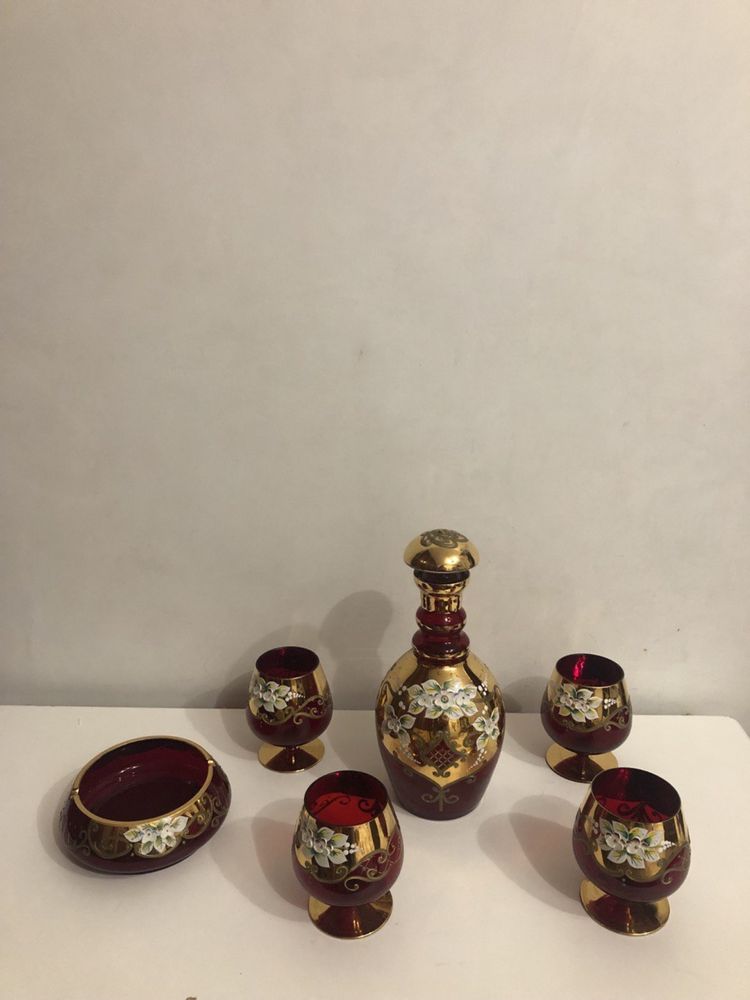 Богемский хрусталь, кришталь Чехія, сервіз, бокали, фужери, чайник