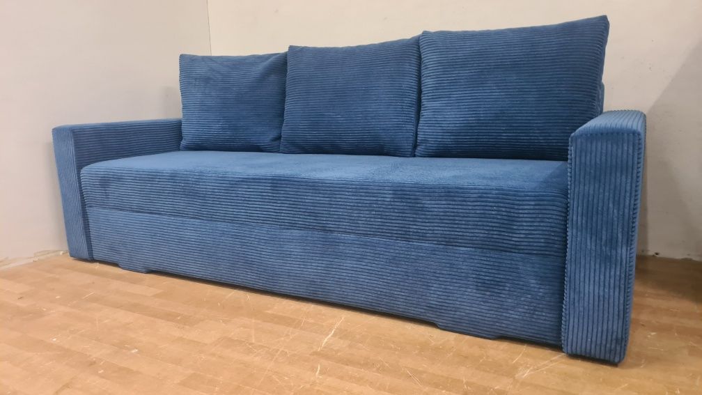 Nowa sofa sprężyny automat sztruks welur plusz kanapa wersalka tapczan