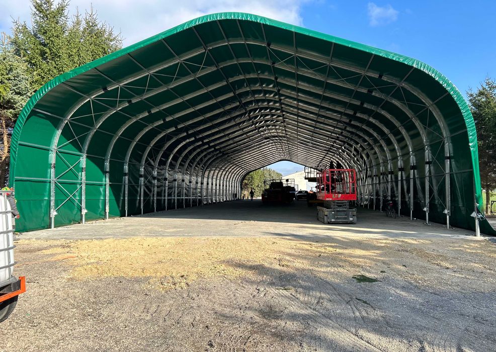 Hala tunelowa namiotowa wiata na słomę KAŻDY WYMIAR od ręki PRODUCENT