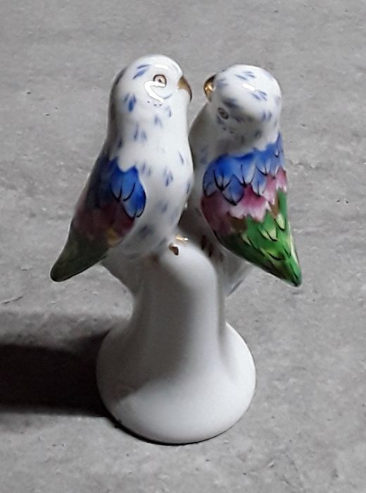 Escultura miniatura de par de periquitos da Vista Alegre - Calypso