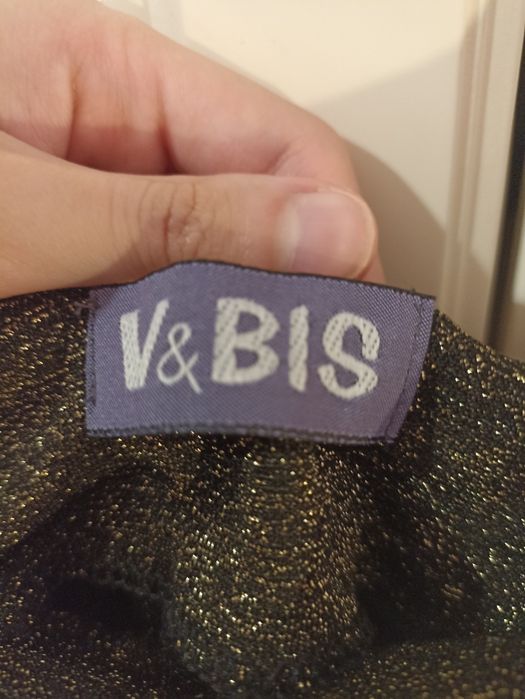 Sukienka długa błyszcząca V&BIS wieczorowa wesele wycięcie S XS y2k