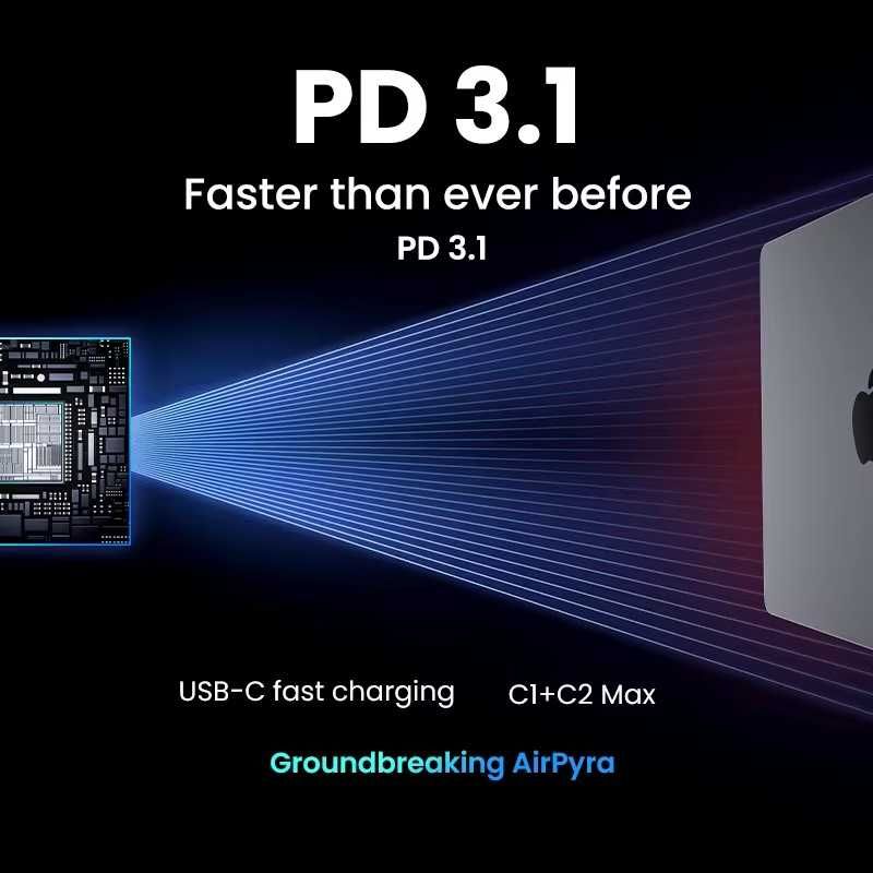 Зарядний пристрій 160W UGREEN Nexode X762 GaN PD3.1 Блок 4 порти Вт