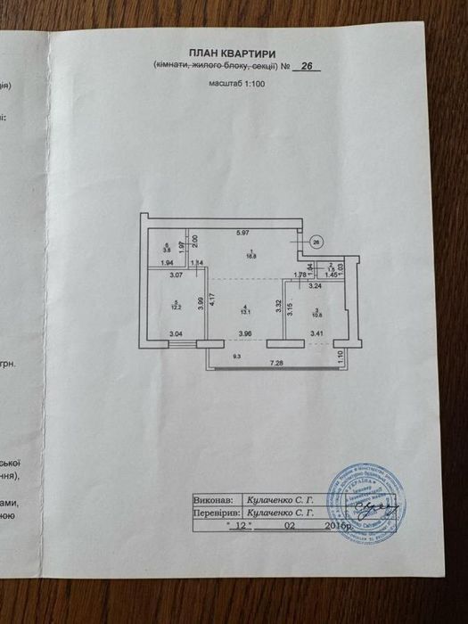 Продається 2 км квартира в центральній частині міста