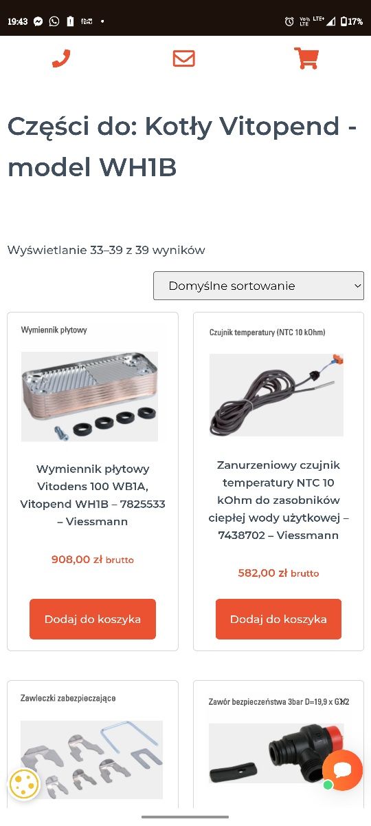 Części do kotła Viessmann vitopend wh1b