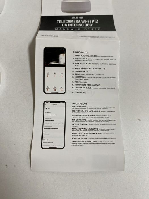 Proxe Wewnętrzna Kamera Ptz Wi-Fi 360°, Biała