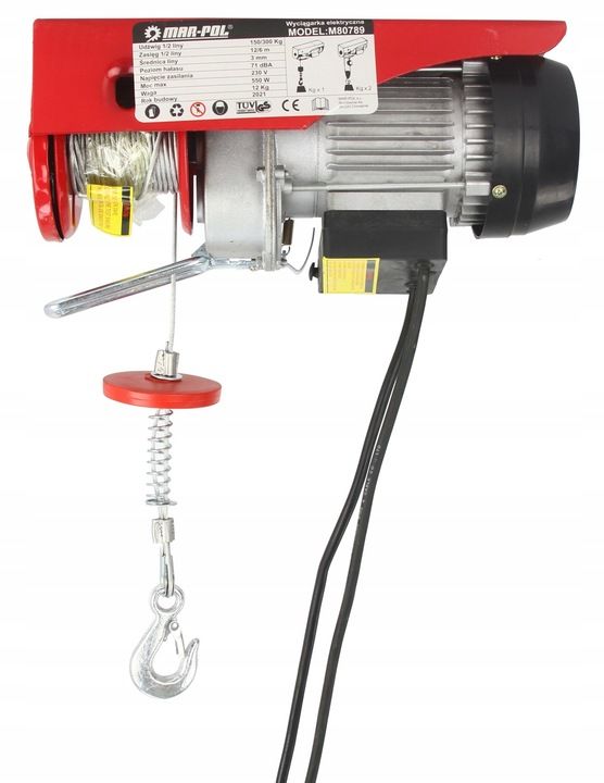 Wciągarka Wyciągarka 230v Elektryczna Linowa 300kg