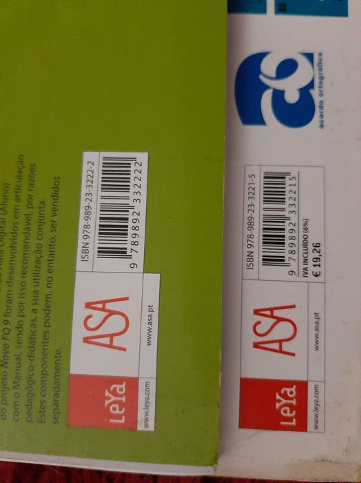 Manuais 9.ºAno, Inglês, Geografia, Espanhol, Físico-Química