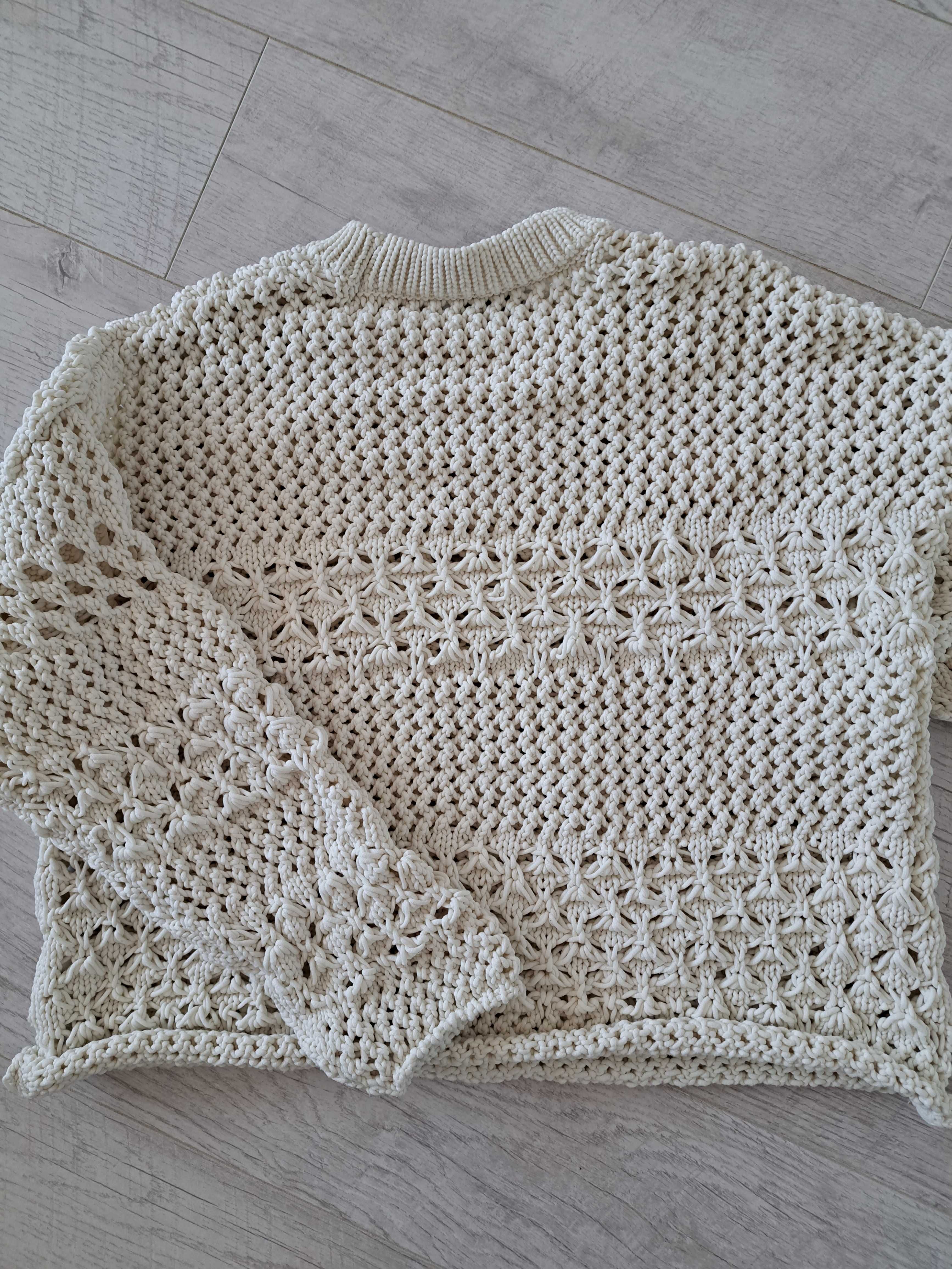 Sweter ZARA boho ecru