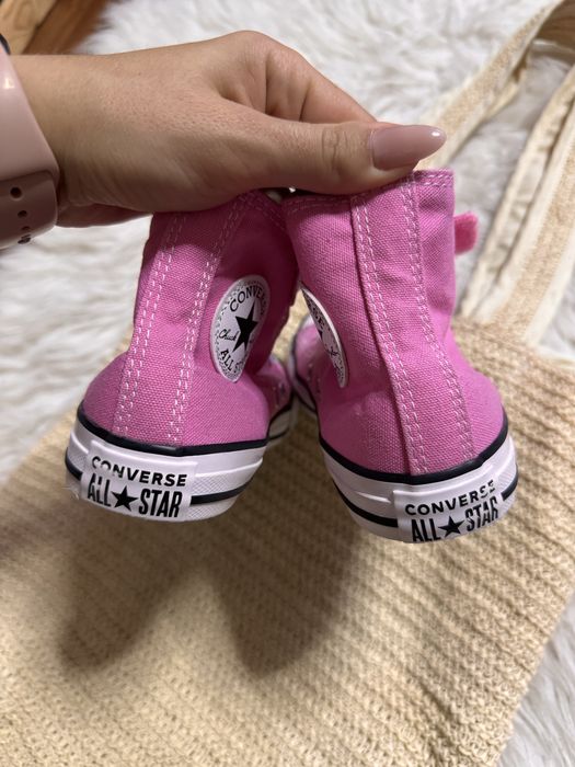 Рожеві кеди хайтопи конверс converse 32 20.5 см