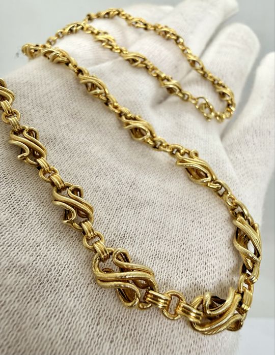 Złoty łańcuszek z początku XX wieku - 585 - PIĘKNY- STAN IDEALNY