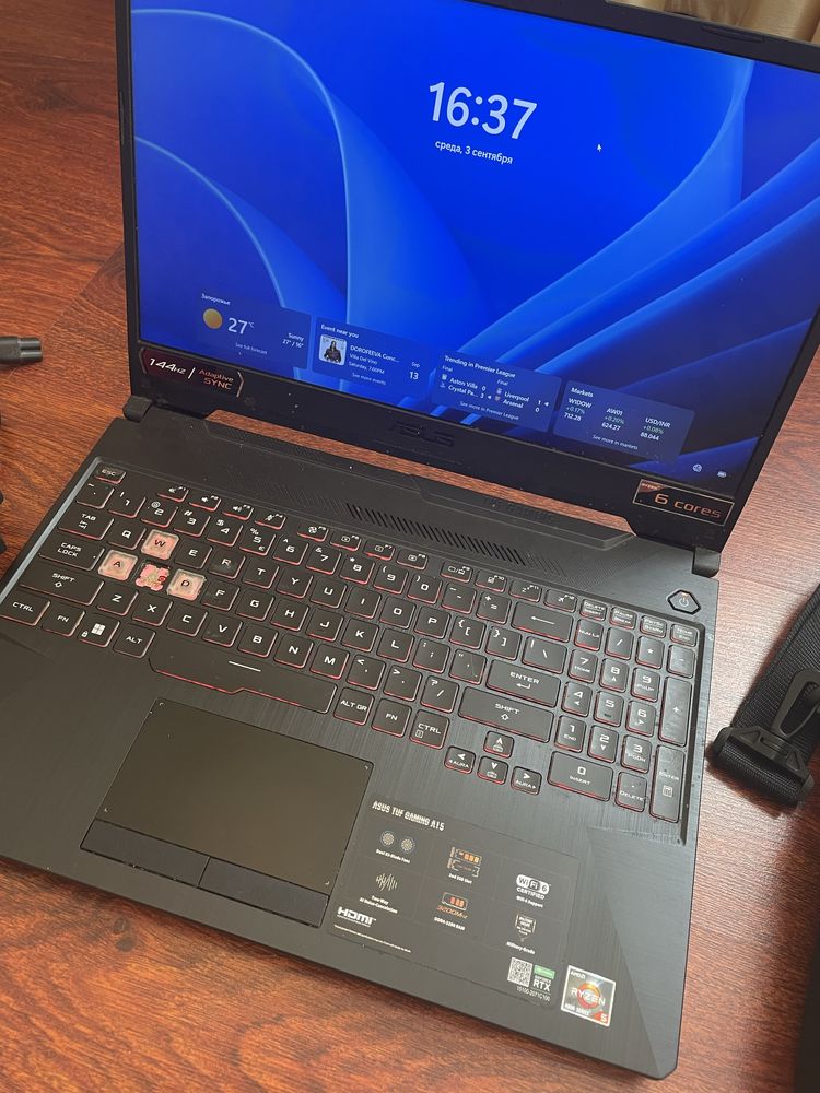 ноутбук asus tuf gaming f15 AMD ryzen 5 4600H 16гб rtx 3050