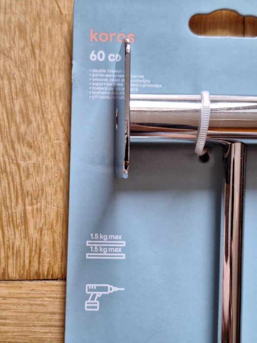Wieszak podwójny na ręcznik GoodHome Koros 60 cm chrom