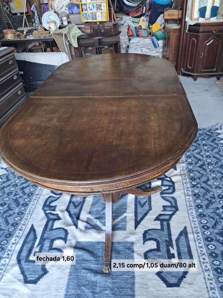 Mesa de madeira antiga extensivel grande