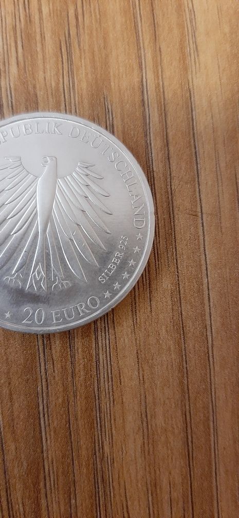 Moneta srebrna 20 euro czerwony kapturek Baśn Bracia Grimms