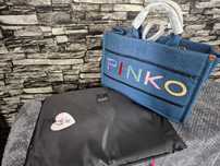 torebka pinko shopper niebieska denim