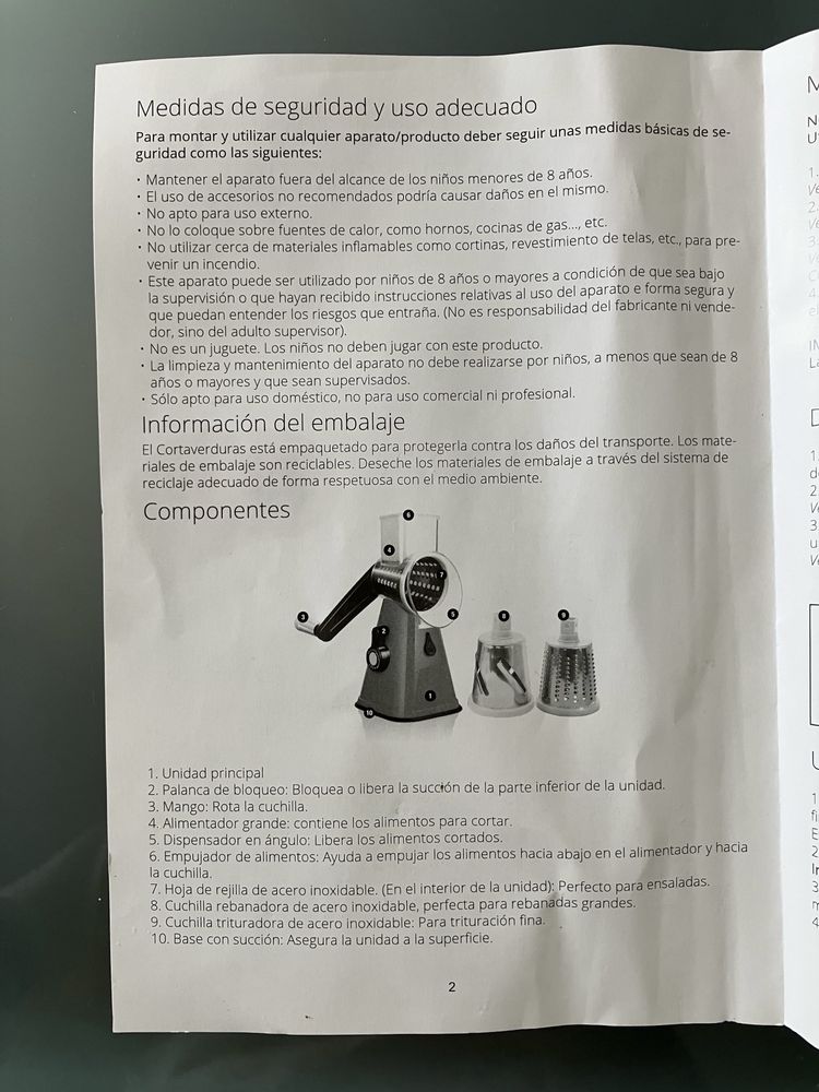 Ralador manual de legumes