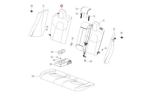 Салон в сборе  Tesla Model 3 `20-24  (765432202B)