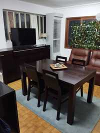 Mobiliário de sala de jantar "wengue" madeira maciça
