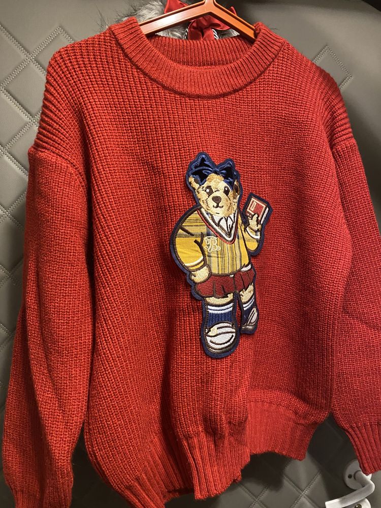 Sweter mis czerwony