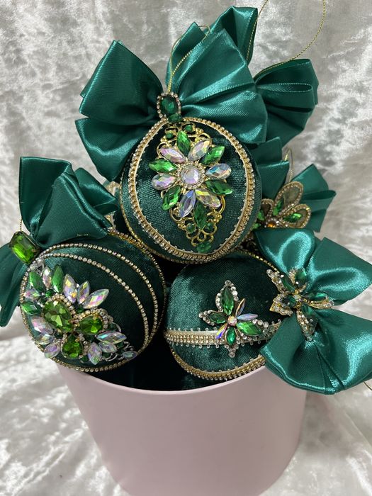 Ноногодние шары ручной работы, новорічні іграшки