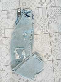 Nowe spodnie jeansowe L 40 damskie marmurkowe boohoo vintage