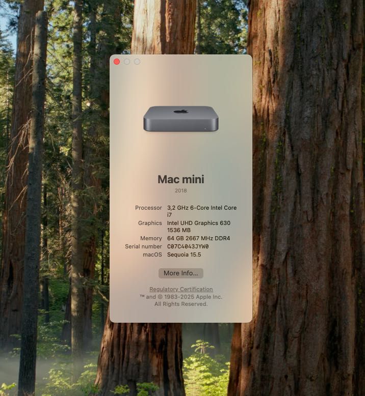 Mac mini 2018р / Core i7 / 64 GB RAM / 512 GB SSD + Luna display
