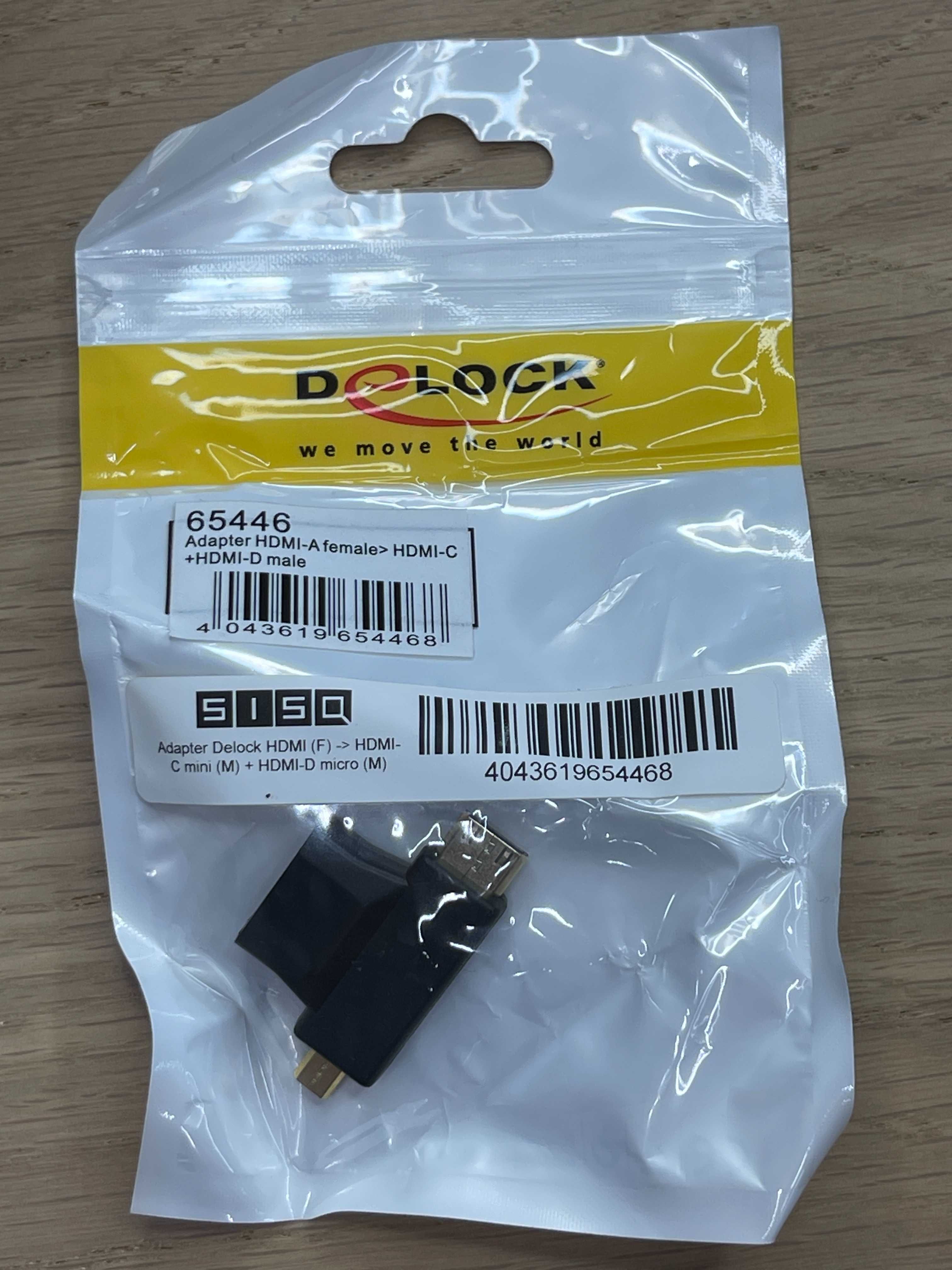 Adapter złączka HDMI-A żeńska do HDMI-C + HDMI-D męska